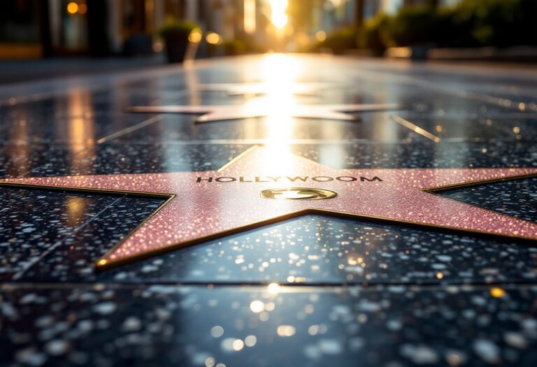 Stars on the Hollywood Walk of Fame showcasing celebrity legacy