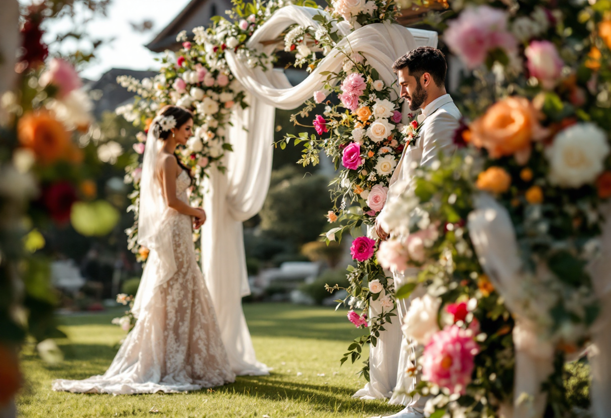 Jonathan Majors e Meagan Good durante la loro cerimonia di matrimonio